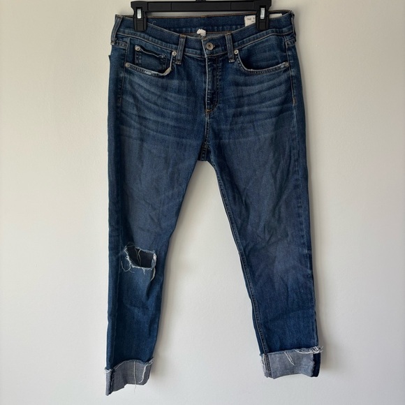 Rag & Bone Dre Jeans Medium Wash Distressed Slim Fit Skinny Denim - Picture 3 of 13
